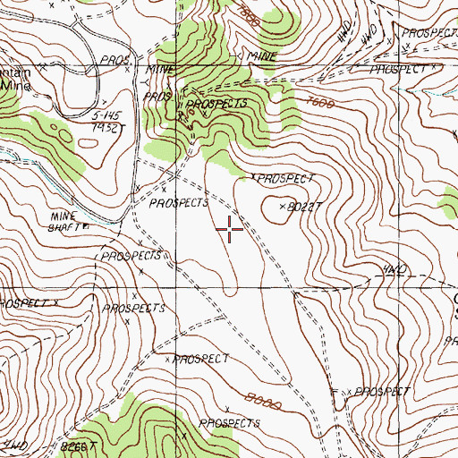 Topographic Map of Bald Mountain Mining District, NV