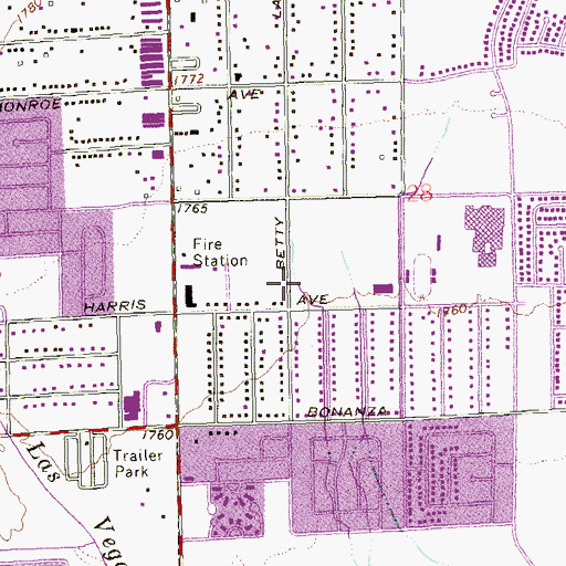 Topographic Map of Stanford Elementary School, NV