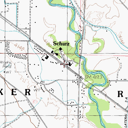 Topographic Map of Schurz Elementary School, NV