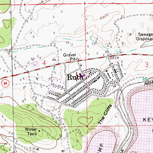 Topographic Map of New Ruth Elementary School, NV