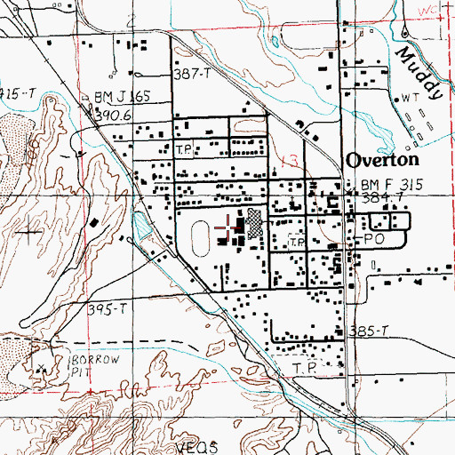 Topographic Map of Moapa Valley High School, NV