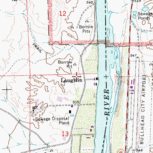 Topographic Map of Laughlin Elementary School, NV