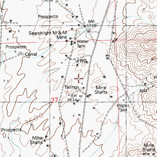 Topographic Map of Southern Nevada Mine, NV