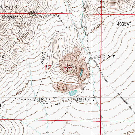Topographic Map of Barite Mine, NV