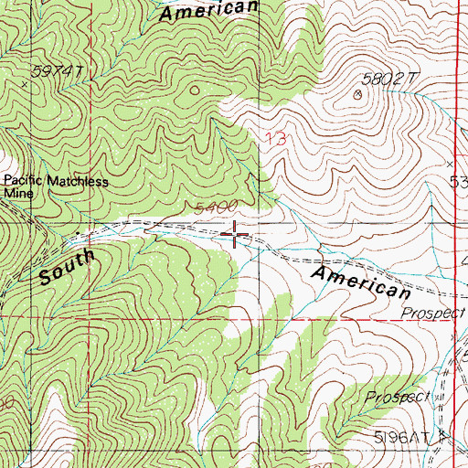 Topographic Map of South American Canyon Mines, NV