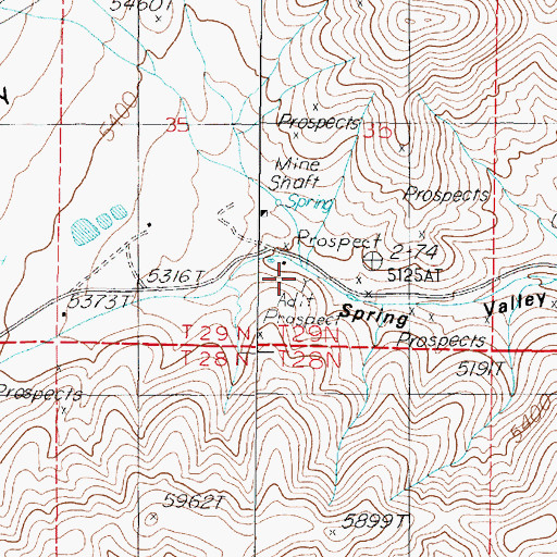 Topographic Map of Wabash Mine, NV