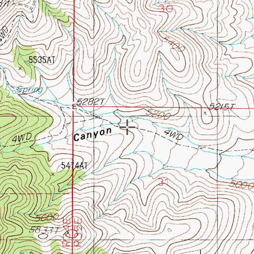 Topographic Map of Troy Canyon Mines, NV