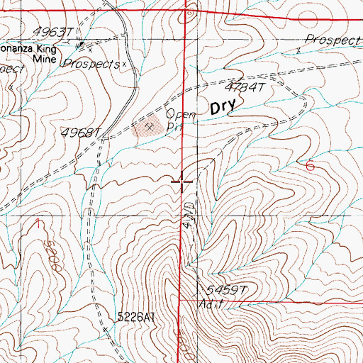 Topographic Map of Hillside Mine, NV