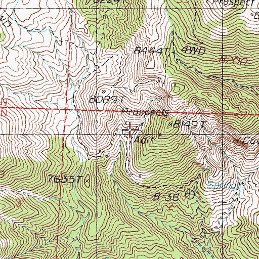 Topographic Map of Lucky Bill Mine, NV