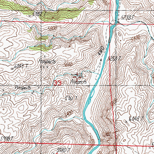 Topographic Map of Lewis Coal Mine, NV