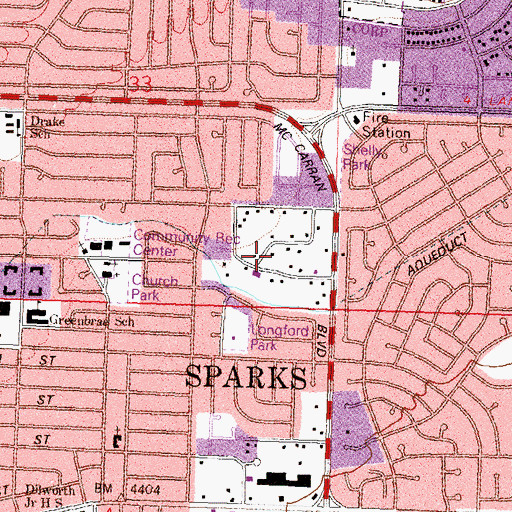 Topographic Map of Sparks Airpark (historical), NV