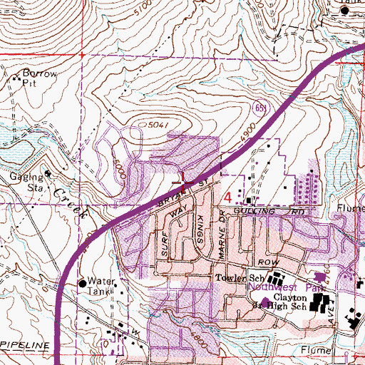 Topographic Map of Skyline Airport (historical), NV