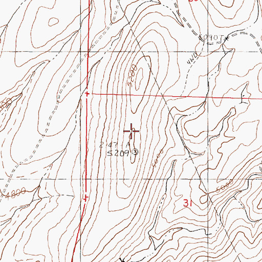 Topographic Map of Split Mountain Cairn, NV