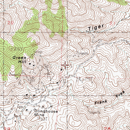 Topographic Map of Olinghouse Mining District, NV