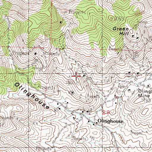 Topographic Map of Keystone Nevada Mine, NV