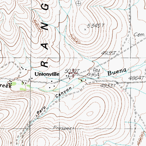 Topographic Map of Buena Vista Canyon, NV