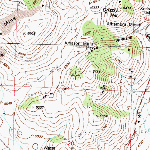 Topographic Map of Silver City Mining District, NV
