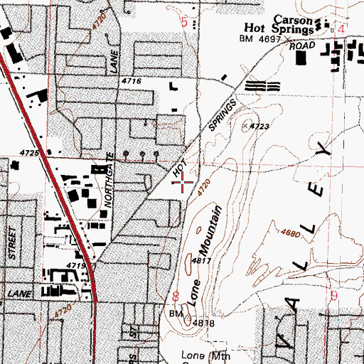 Topographic Map of Carson Mining District, NV