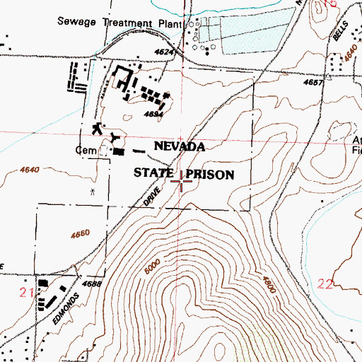 Topographic Map of Prison Hill Mine, NV