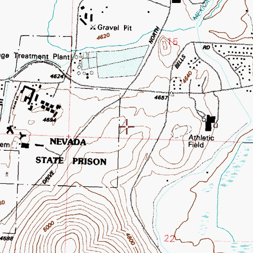 Topographic Map of Prison Stone Quarry, NV