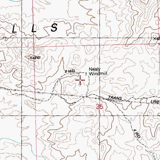 Topographic Map of Nealy Well, AZ
