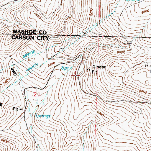 Topographic Map of Cinderlite Mine, NV