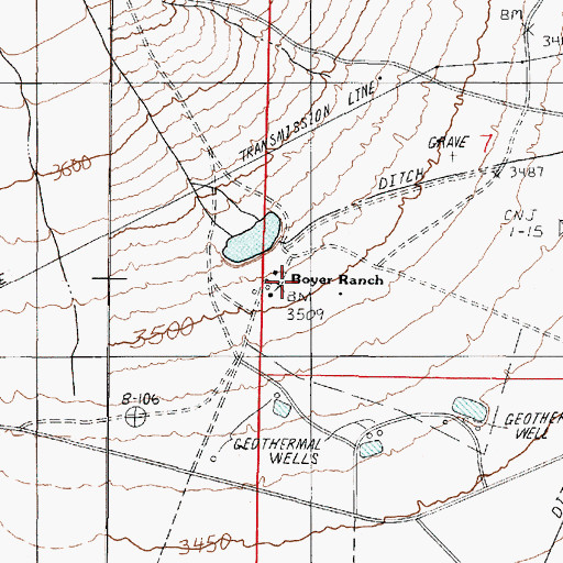 Topographic Map of Boyer, NV