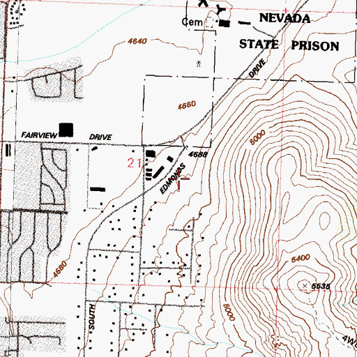 Topographic Map of Devil Springs, NV