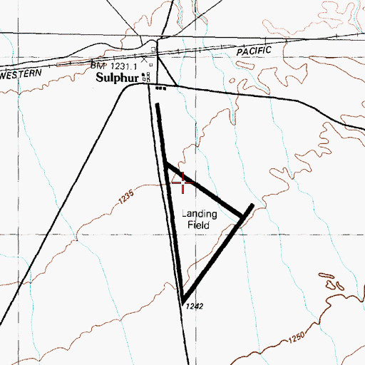 Topographic Map of Sulphur Airport (historical), NV