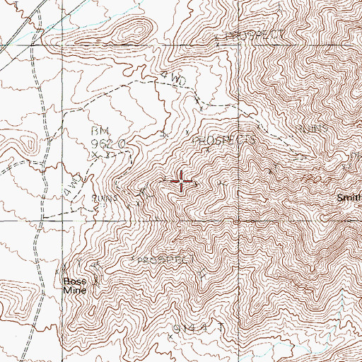 Topographic Map of Copperside Mine, NV