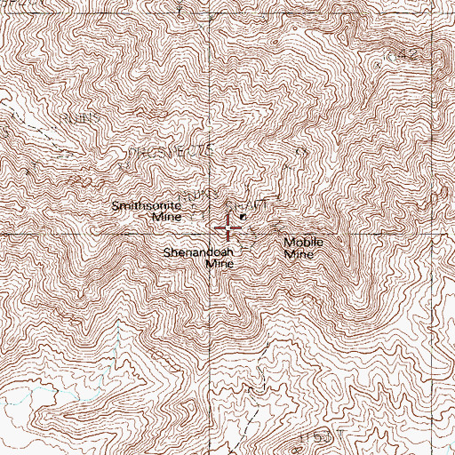 Topographic Map of Copper Chief Mine, NV
