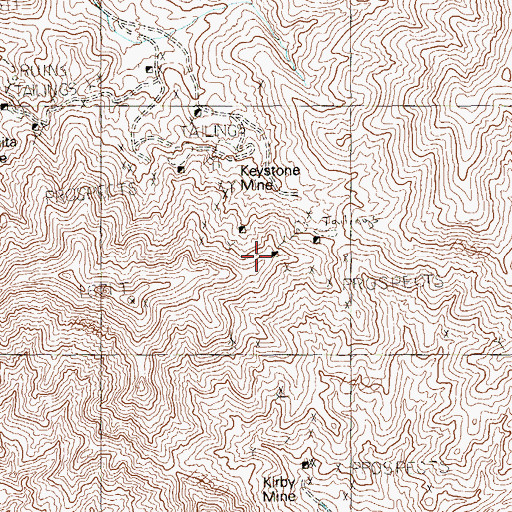 Topographic Map of Golden Chariot Mine, NV