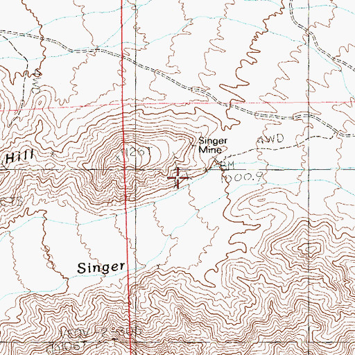 Topographic Map of Tiffin Mine, NV