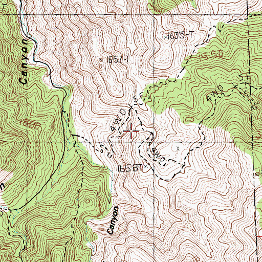 Topographic Map of Santa Cruz Mine, NV