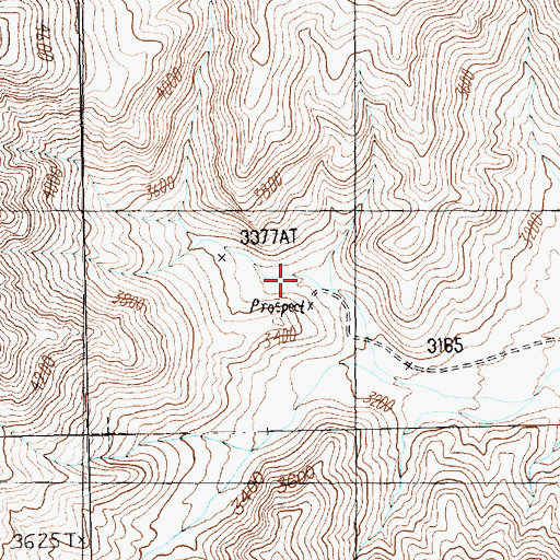 Topographic Map of Tiffany Quarry, NV