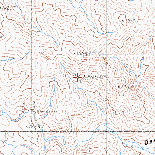 Topographic Map of Eureka Mine, NV