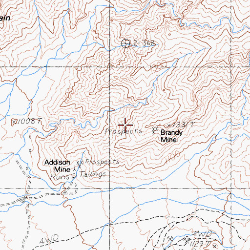 Topographic Map of Tam O'Shanter Mine, NV
