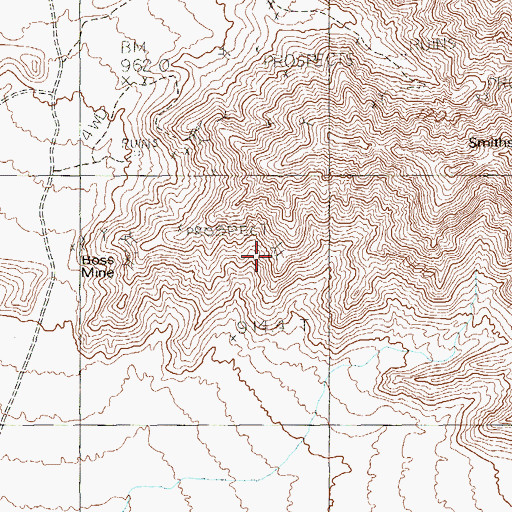 Topographic Map of Platina Mine, NV