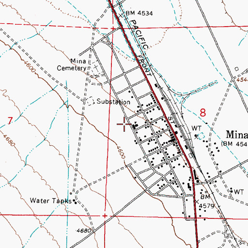Topographic Map of Mina Elementary School, NV
