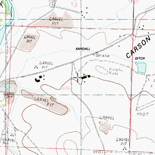 Topographic Map of Dayton High School, NV
