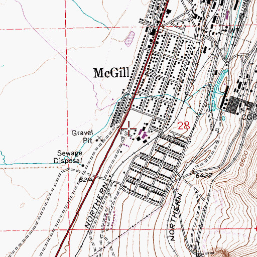 Topographic Map of McGill Elementary School, NV