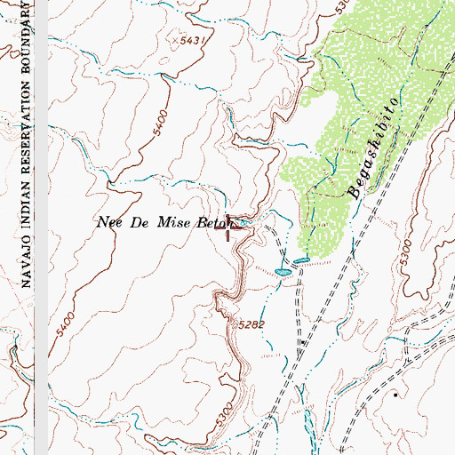 Topographic Map of Nee De Mise Betoh, AZ