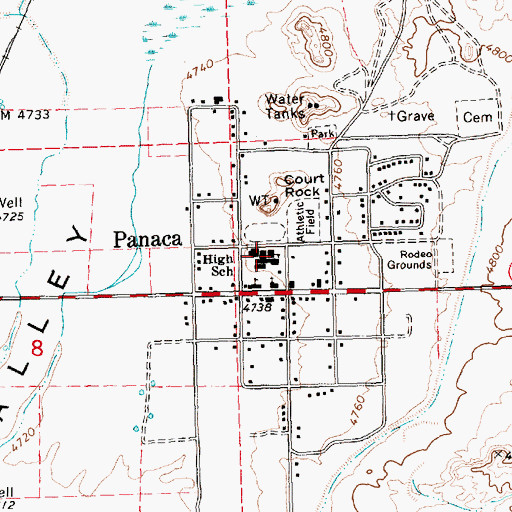 Topographic Map of Lincoln County High School, NV