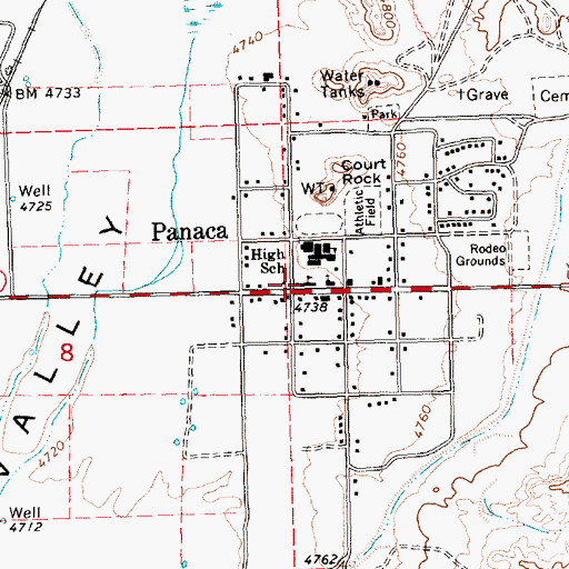 Topographic Map of Panaca Elementary School, NV