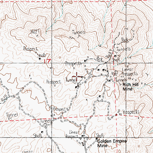 Topographic Map of Combination Mine, NV