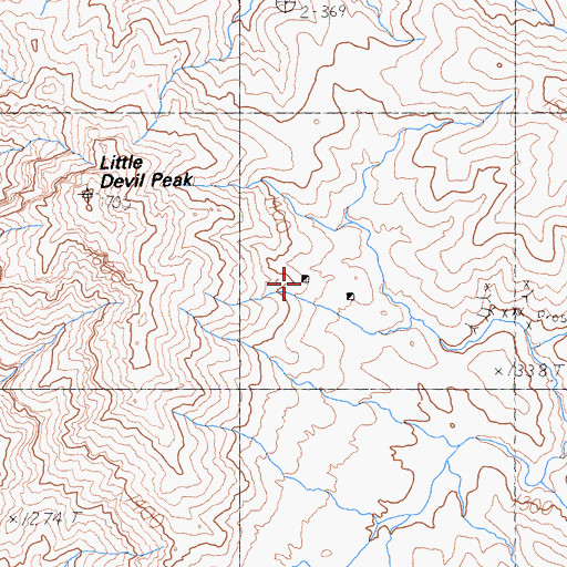 Topographic Map of Mountain Queen Mine, NV