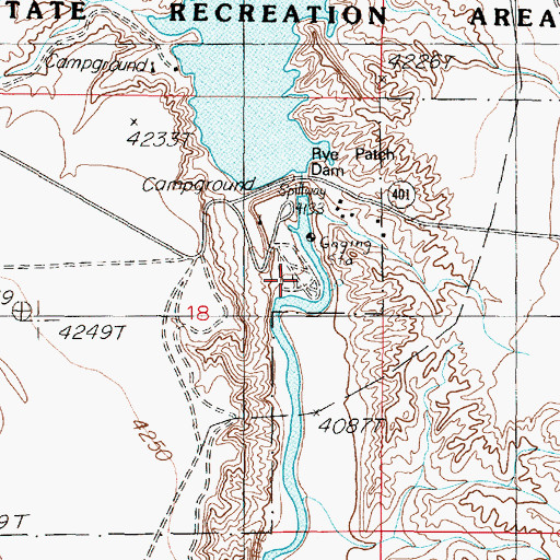 Topographic Map of River Campground, NV