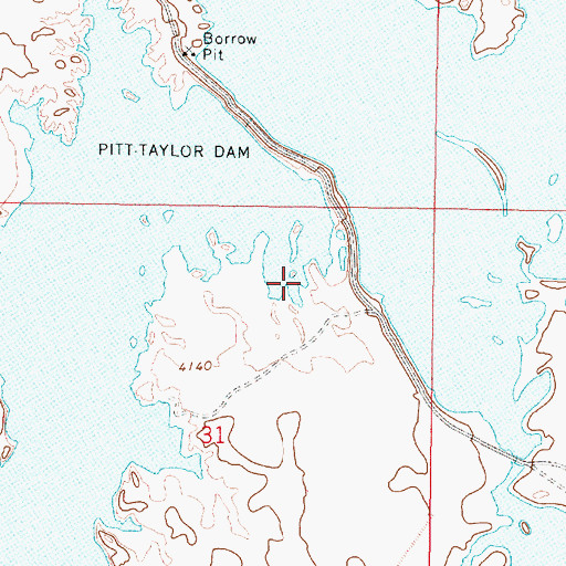 Topographic Map of Pitt-Taylor Cove Boat Launch, NV