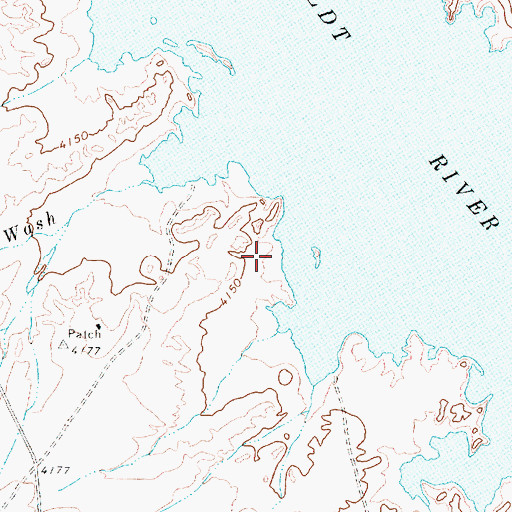 Topographic Map of Poker Brown Beach, NV