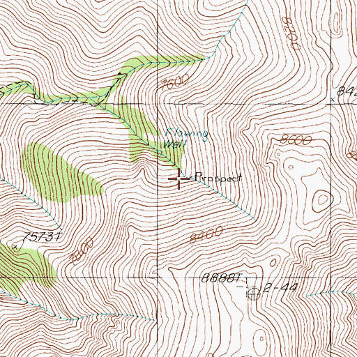 Topographic Map of La Toska Mine, NV